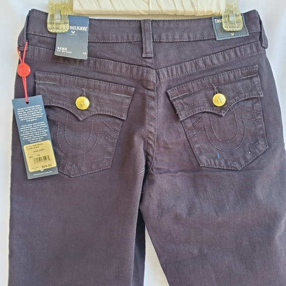 NWT True Religion Boys' Geno Frayed Denim Jean Short Sz 14 - Picture 8 of 13